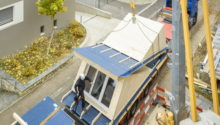 Dachaufstockung Holzelementbau_Sommergasse, Allschwil
