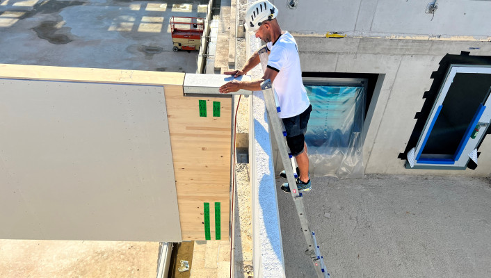 Dachtragwerk Holzbau_Schulhaus Surbaum Reinach